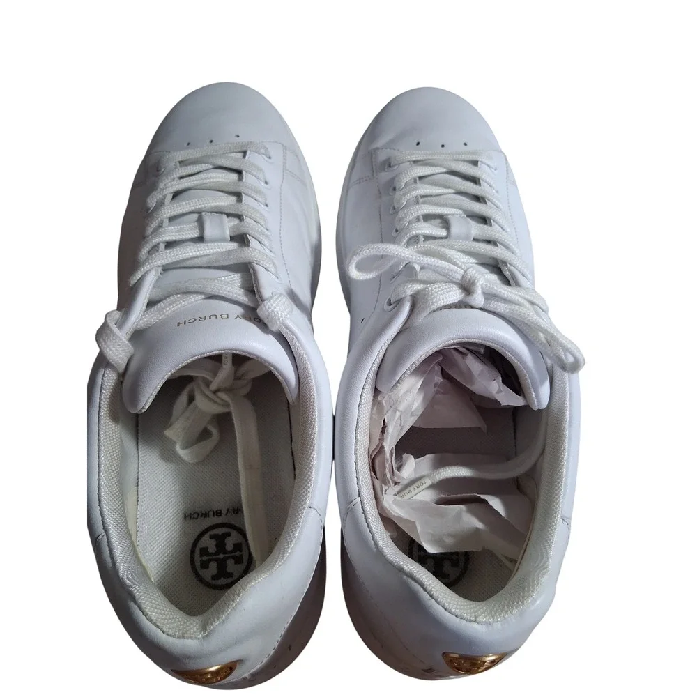 Tory‎ Burch Howell Court Titanium White Womens Size 11 Preppy Luxury Sneakers